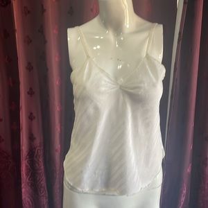3/$20 Sheer White Vintage Diagonal Stripes Camisole Size 32
